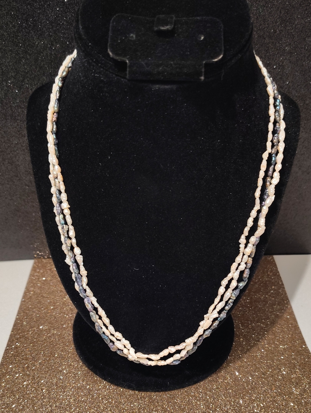 Vintage Multi-strand Rice Pearl Necklace